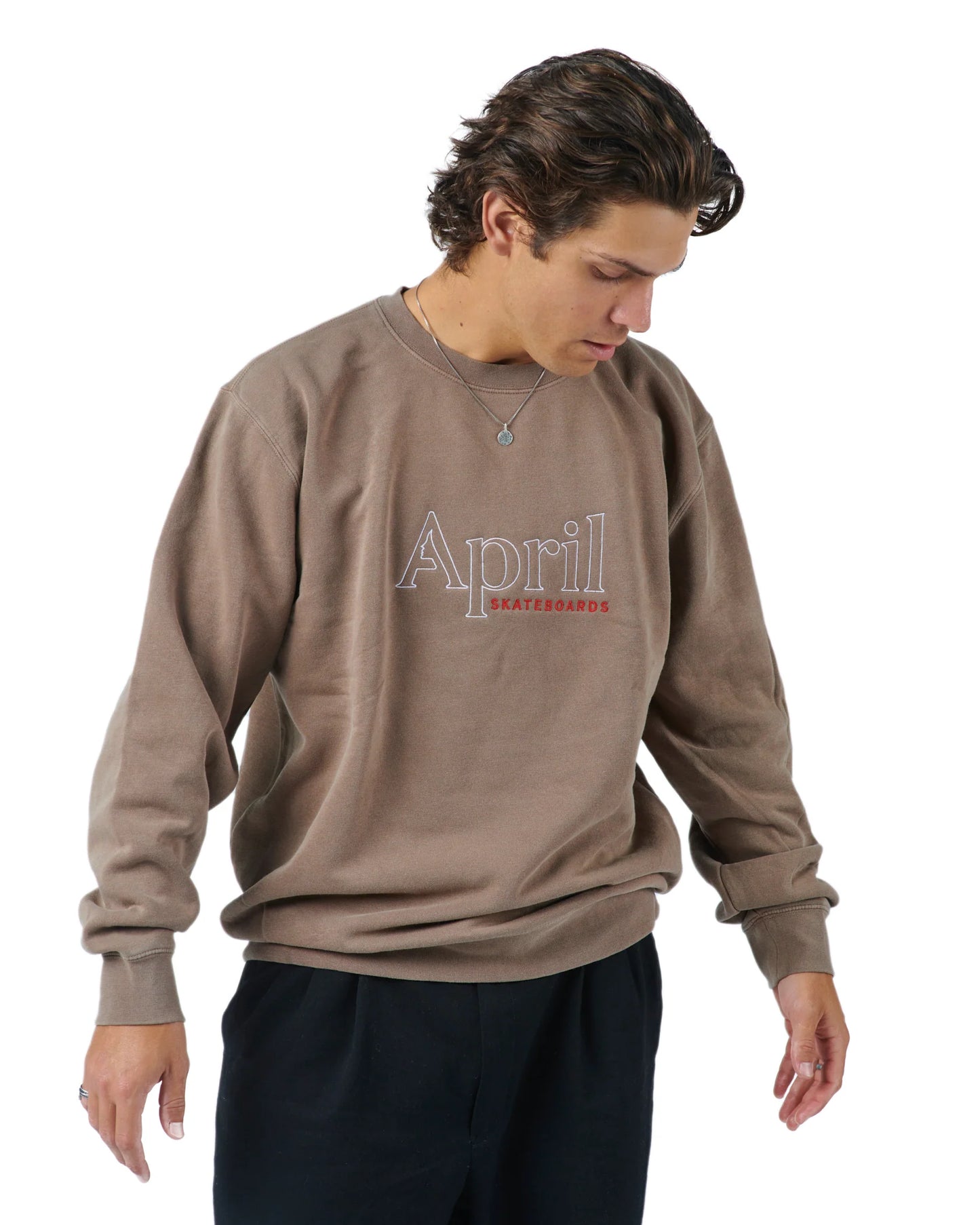 OG EMBROIDERY CREWNECK - CLAY