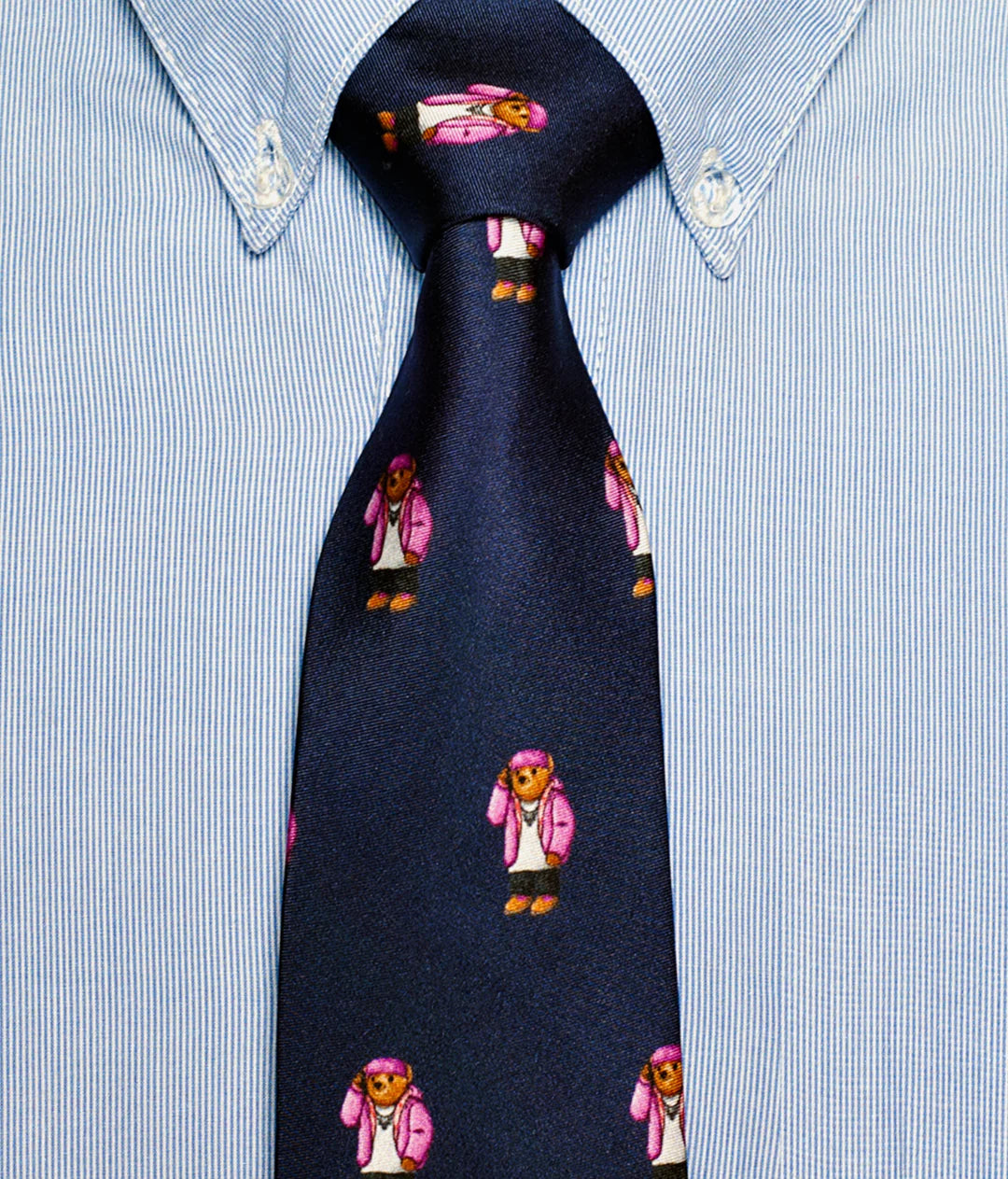 CAM'BEAR SILK TIE - NAVY
