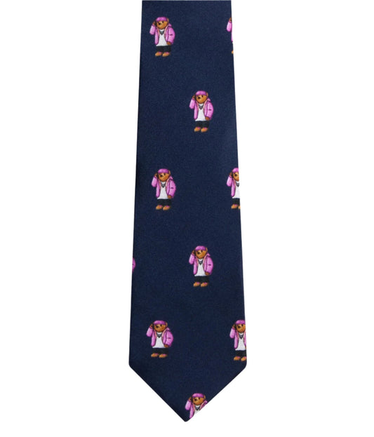 CAM'BEAR SILK TIE - NAVY