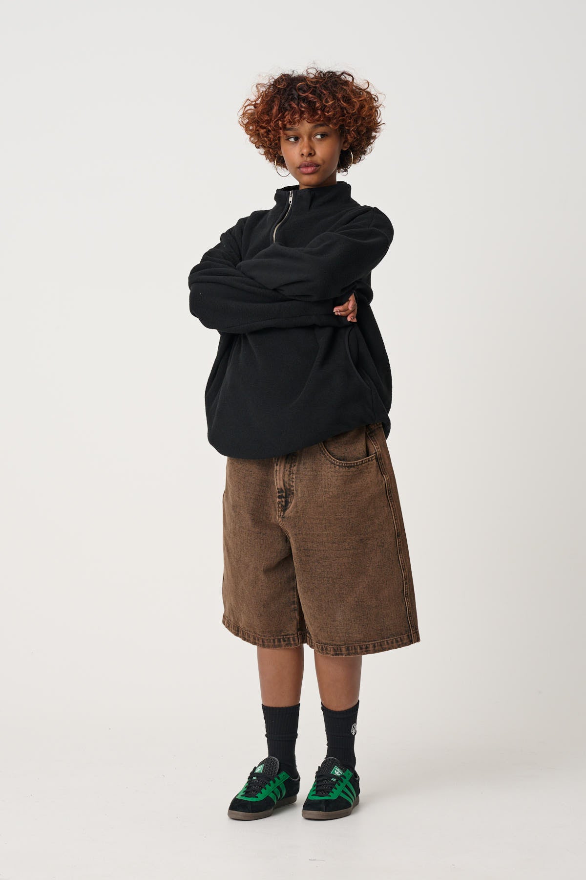 HALF ZIP CREW - BLACK