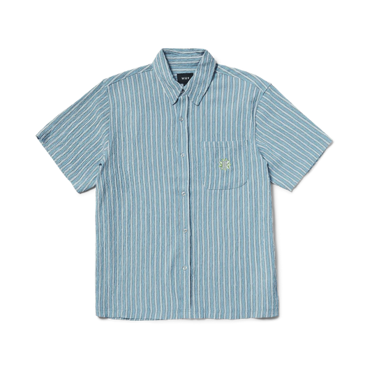 APOLLO S/S STRIPED SHIRT - POOL BLUE