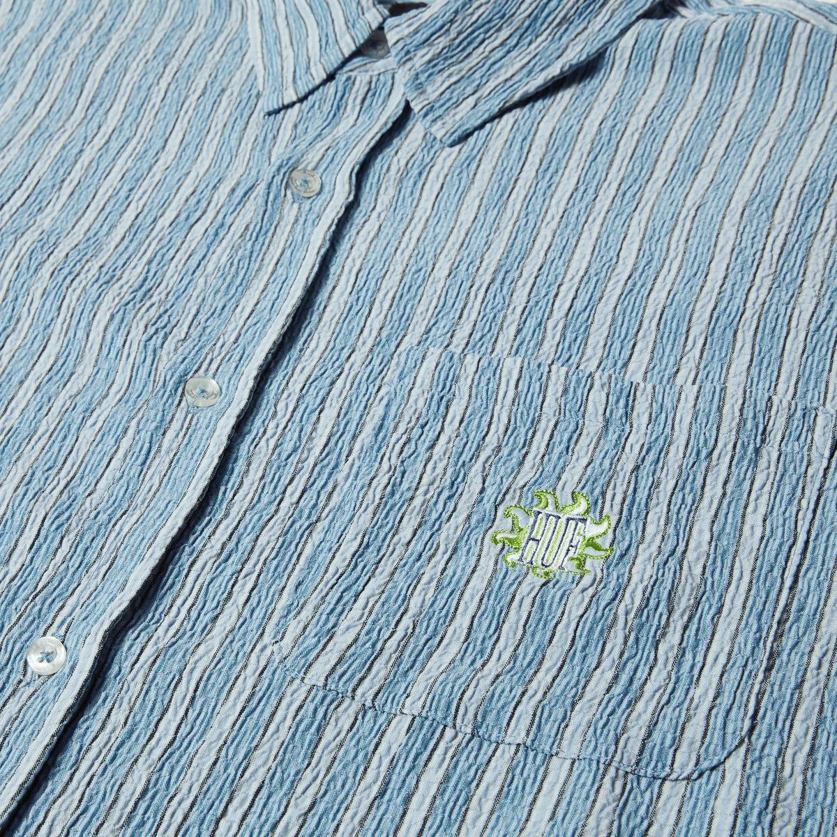 APOLLO S/S STRIPED SHIRT - POOL BLUE