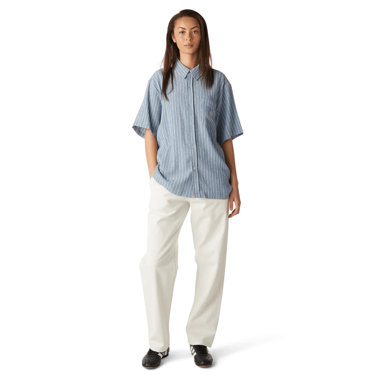 APOLLO S/S STRIPED SHIRT - POOL BLUE