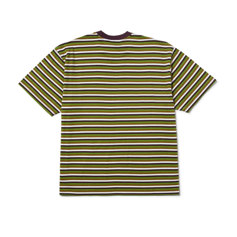 APOLLO STRIPED KNIT BOXY T-SHIRT - GREEN
