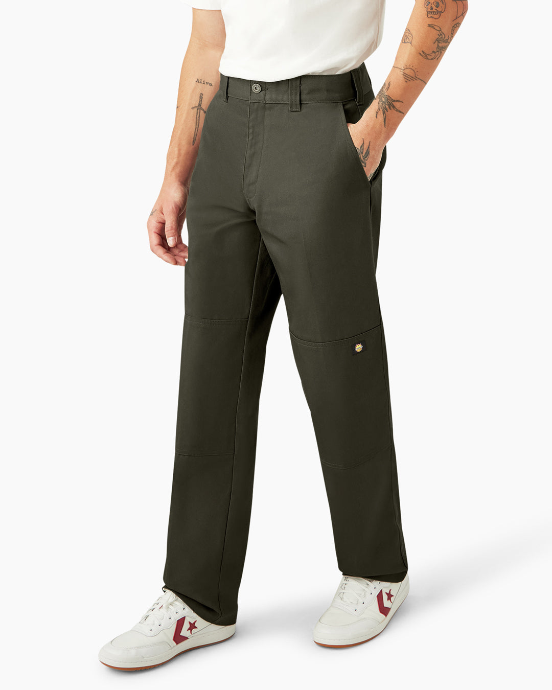 DICKIES X SPITFIRE DOUBLE KNEE PANT - OLIVE GREEN