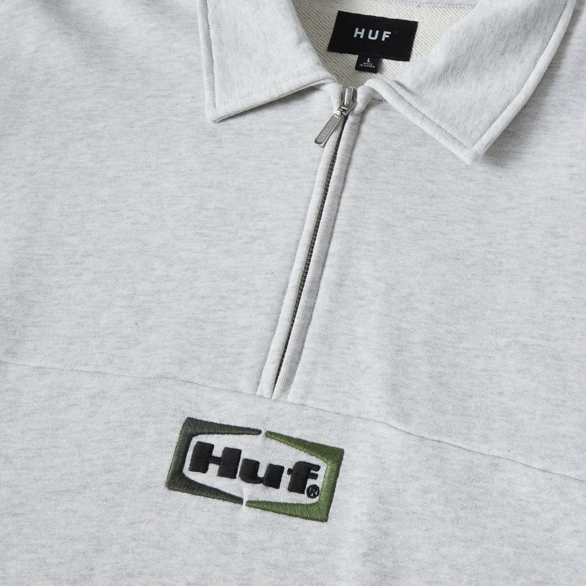 SLATE QUARTER ZIP FLEECE - HEATHER GREY