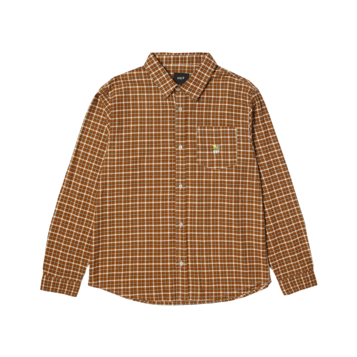 ECHO OXFORD PLAID LS SHIRT - RUSSET