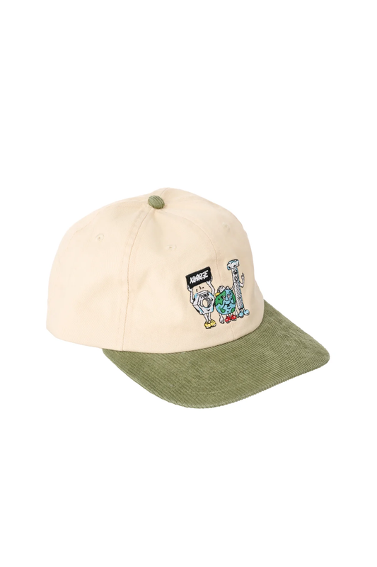 TRIO SNAPBACK - WASHED WHITE / FOREST GREEN