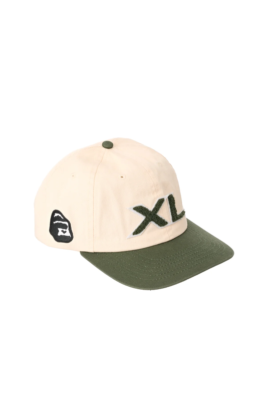 XL LOW PRO CAP - WASHED WHITE / FOREST GREEN