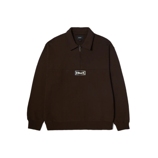 SLATE QUARTER ZIP FLEECE - ESPRESSO