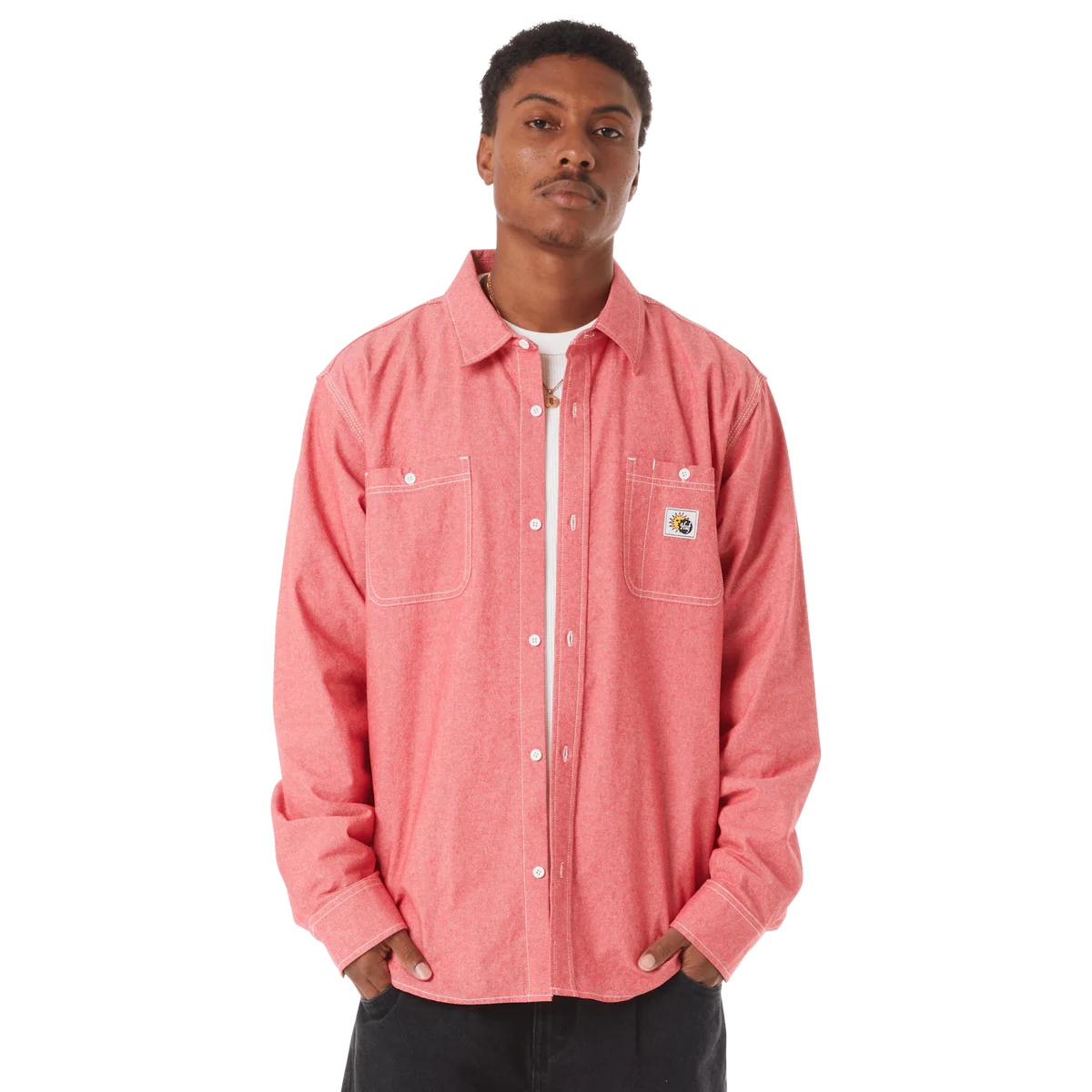 TOTAL ECLIPSE CHAMBRAY SHIRT - RED