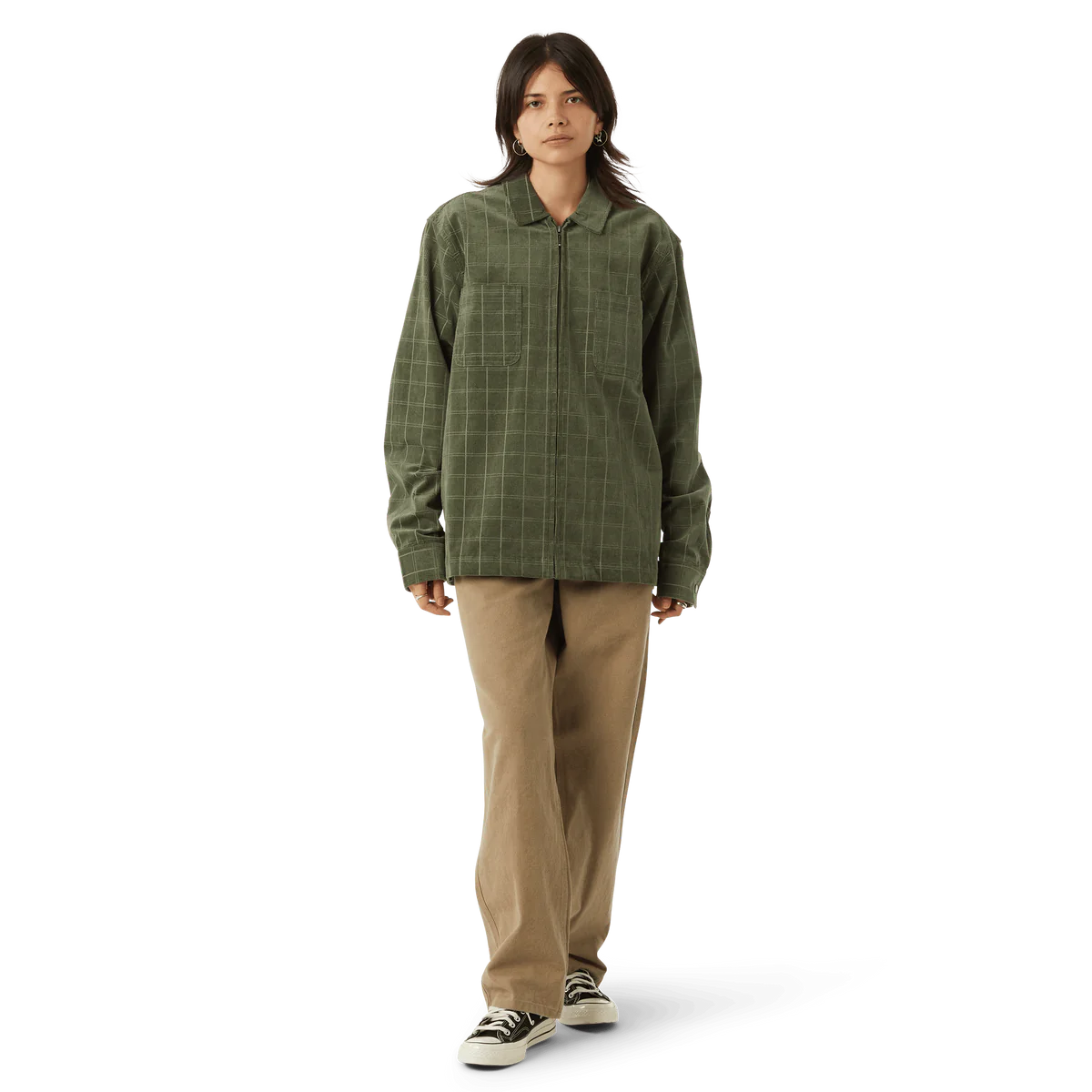 TRENTON ZIP SHACKET - OLIVE