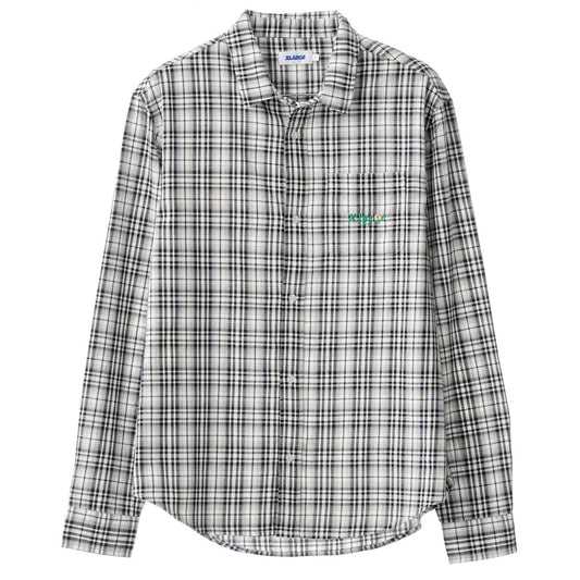 91 FLOWER CHECK LS SHIRT - WHITE