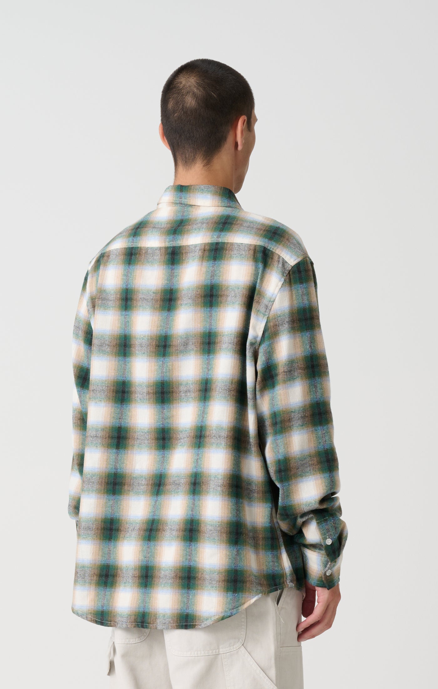 ITALIC CHECK LS SHIRT - GREEN