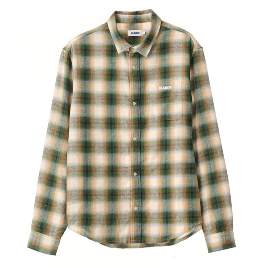 ITALIC CHECK LS SHIRT - GREEN