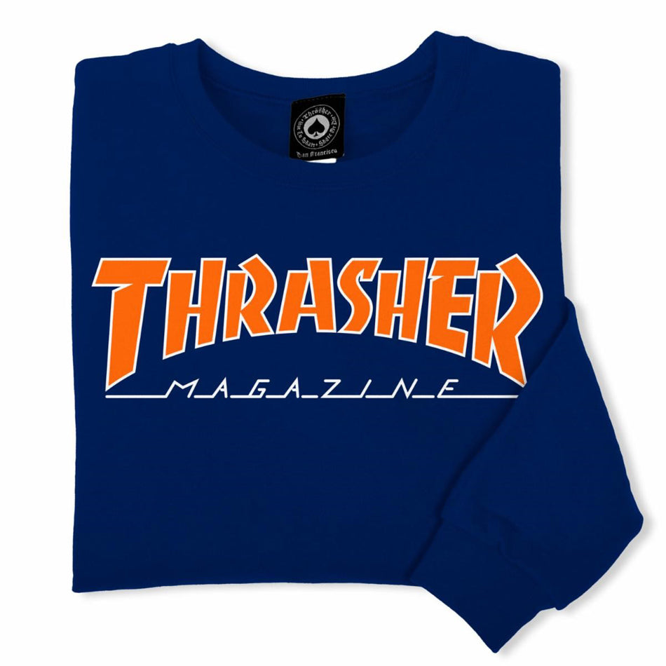 OUTLINED CREWNECK - NAVY/ORANGE