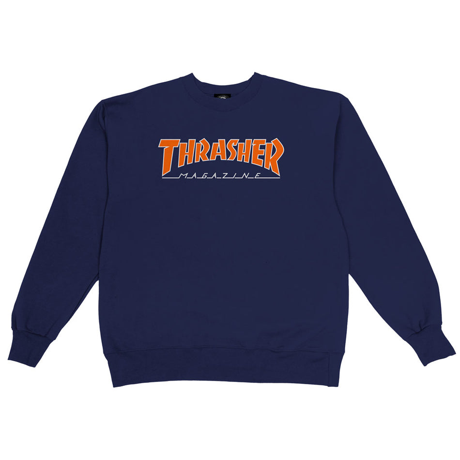 OUTLINED CREWNECK - NAVY/ORANGE