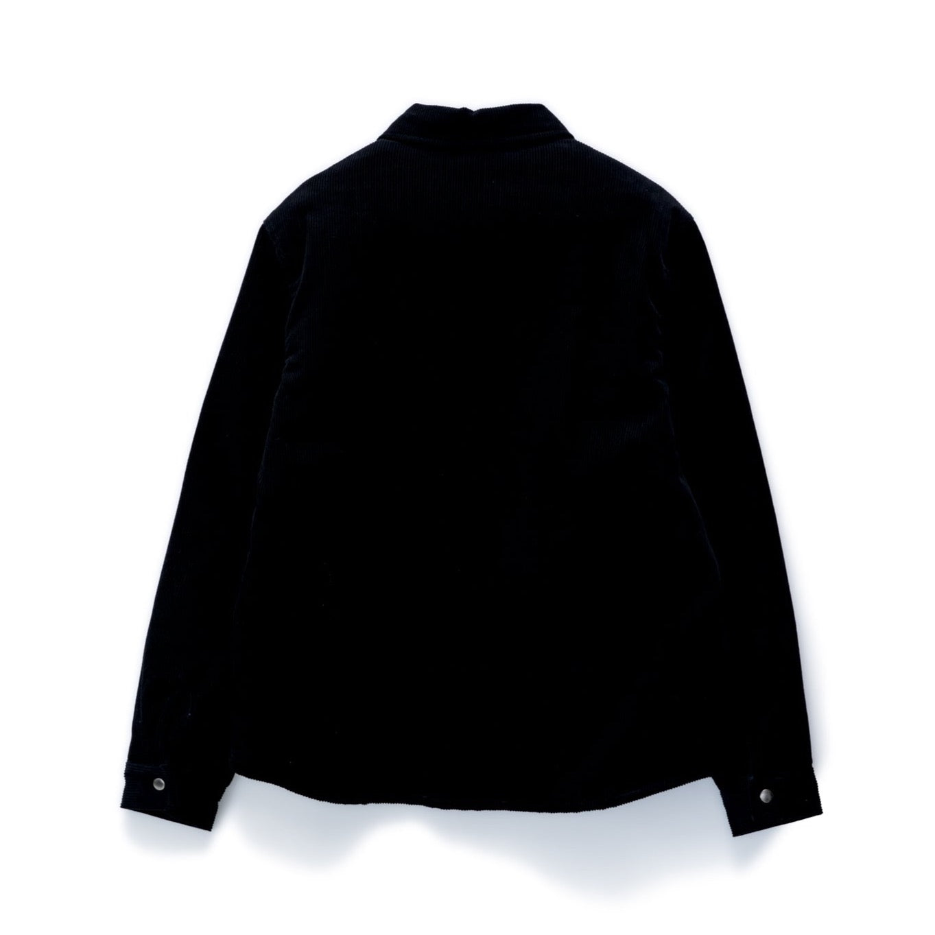 CORD QUILTED OVERSHIRT - BLACK