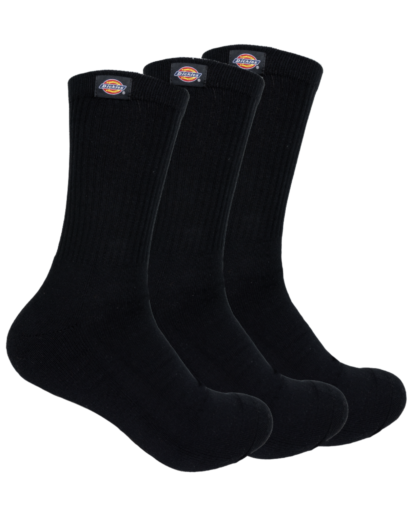 CLASSIC LABEL 3 PACK CREW SOCKS - BLACK